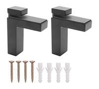 Ksrnsne 2 soportes para estante ajustable de/vidrio para montaje en pared soportes flotantes para uso pesado para estantes gruesos 3-28 mm, negro
