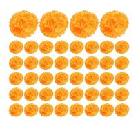 Ksrnsne Flores de CaléNdula de 3.9 Pulgadas Artificial del DíA de los Muertos 50 Piezas Cabeza de Flores de CaléNdula Falsa para Hacer Guirnaldas de CaléNdula