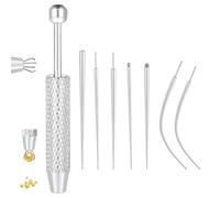 Ksrnsne Kit de piercing corporal, herramienta de agarre de bola cónica para cambiar joyas, aplicador de aretes con parte trasera plana