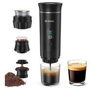 Kssiaz Cafetera Espresso Portátil, 20 Bar Máquina de Espresso Portátil con Auto-Calefacción, Mini Cafetera, Compatible con Café Molido y Cápsulas NS para Camping, Viajes, Oficina en Casa, Negro