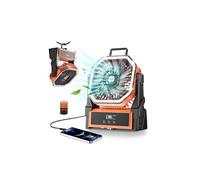 Kssvzz 30000mAh Ventilador de Camping, 4 Velocidades Ventilador USB con Luz LED, 270 ° de Rotación Ventilador Recargable, Portatil Ventiladores a Pilas para Viajar, Picnic, Pesca, Senderismo