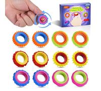 Kssvzz Fidget Toy Set,12 Pcs Anillos Sensoriales Autismo Silenciosos,Juguetes Sensoriales de Estrés de Textura para Autismo,TDAH,Alivio de Ansiedad,Juguete Antiestres Portátiles para Adultos y Niños