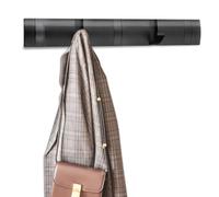 Kssvzz Perchero Pared con 5 Ganchos Extraíbles, Colgador de Pared Moderno, Percha Pared de Aluminio, Gancho Adhesivo Pared para Colgar Ropa Bufanda, Negro