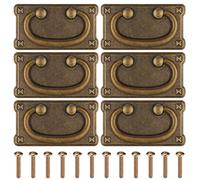 Kssvzz Pomos y Tiradores Vintage, 6 Piezas Manijas de Muebles Pomos y Tiradores de Puerta de Armario de Cocina Retro para Puerta, Cocina, Cajón,Armario, con 12 Piezas Tornillos, 95x52 Millimeter