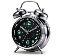 Kssvzz Reloj Despertador, Despertador Analogico, Vintage con Doble Campana, Funciona con Pilas, Ruidoso Muy Fuerte para Adultos Que Duermen Mucho
