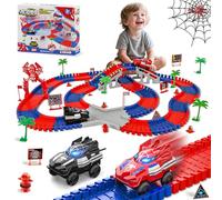 Kssvzz Spider Circuito Coches Niños 2 3 4 5 6 Años, Flexible Pista de Carros Juguete, Regalo Cumpleaños Navidad Niño Niña 2-8 Años(212 Piezas)