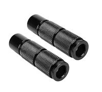 KSTE 2PCS Aleación de Aluminio de la Estriberas Moto, Reposapiés de Motocicleta, Ronda Pedal Modificación de Accesorios (Negro)