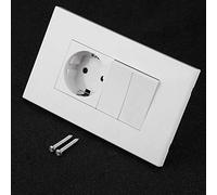 KSTE Solo Enchufe montado en la Pared del Adaptador de Enchufe del zócalo con el Interruptor Doble (GB Plug)
