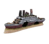 KSTE Titanic Perdido Arruinado Boat, Barco Decoración del Acuario Ornamento Ornamentos Naufragio para Salada Betta Fish y Acuarios de Agua Dulce Decorations