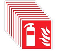 Ksvaye 10 Pezzi Cartel Extintor Homologado 2024 Autoadhesivo Señal Extintor 10x10cm DIN EN ISO 7010 Resistente al Agua y al Aceite, para Exterior e Interior