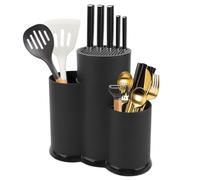 Ksvaye 3 en 1 Soporte Cuchillos Cocina, Porta Cuchillos Cocina Negro con Ranuras, Universal Bloque Cuchillos Vacío, Soporte Redondo para Guardar Utensilios de Cocina para Tacoma/Taco Cuchillos Cocina