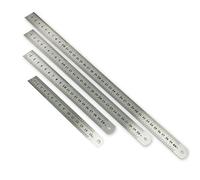 Ksvaye 4 Pcs Regla de Acero Inoxidable, Regla Metalica 15cm, 20cm, 30cm, 40cm Regla de Medición a Escala de Doble, Regla de Precisión Métrica e Imperial para Escuelas, Oficinas, Medir, Dibujo