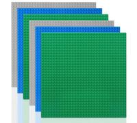 Ksvaye 6 Piezas Gran Placa de Construcción Compatible con Placas Duplo,Placa Base Grande 25 * 25cm Bloques de Construcción Placas Bases para Classic Bases Construir de Juegos (Verde,Azul,Gris)