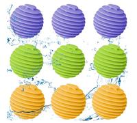 Ksvaye 9pcs Bolas de Secado para Secadora Reutilizables Bolas para Lavadora, Bolas Secadora de Ropa, Bola de Lavado para Lavadora para Reducir las Arrugas y la Pinza(Amarillo/Verde/Morado)
