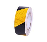 Ksvaye Cinta Reflectante Adhesiva 5cm x 25m Cinta Reflectante de Precaución Autoadhesiva Pegatinas Reflectantes Cinta Reflectante Adhesiva para Camiones Coche Motocicleta (Black and Yellow)