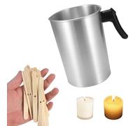 Ksvaye Olla Fusion de Cera para Hacer Velas 3L Crisol para Fundir Metales Jarra para Hacer Celas Kit para Hacer Velas con 50 Madera Mechas y Mango Resistente Al Calor para Fabricación De Velas DIY