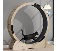 KSWBD Rueda de Ejercicio de Gato Grande para Gatos Interiores, diámetro Exterior de 120 cm, Rueda Gato con Cerradura de Seguridad y Almohadillas de Agarre reemplazables, Rodillos Ruido