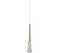 ksxnkhk Lámpara Colgante Moderna de Cristal de un Solo Cabezal para Comedor, lámpara Colgante de Lujo de Cobre, Sencilla, para Dormitorio, mesita de Noche, Ajustable, luz Colgante H, luz c