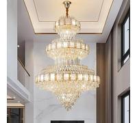 ksxnkhk Lámpara de araña de Cristal Estilo Loft dúplex posmoderno, para Sala de Estar, Escalera, Estilo Europeo, para vestíbulo, 3 Luces, diámetro 120 cm, Alto 180 cm.