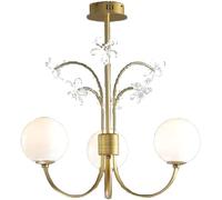ksxnkhk Lámpara de araña de Cristal Sputnik, 8 Luces, Globo, Moderna, Ajustable, con Ramas, para Bar, Sala de Estar, Comedor, Dorada, 64 x 47 cm, Fabricada en China.