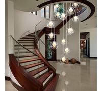 ksxnkhk Lámpara de araña Larga con Escalera de Caracol para apartamento dúplex, lámpara Colgante de Escalera con múltiples Luces, 50 x 180 cm, Bombillas Incluidas.