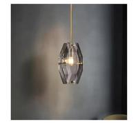 ksxnkhk Lámpara de araña Moderna de Cristal de Cobre, Creativa, para Restaurante, mesita de Noche, Dormitorio, guardarropa, lámpara de araña pequeña de una Sola Cabeza y línea Larga, ilumi