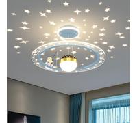 ksxnkhk Lámpara de Techo LED con diseño de Astronauta para habitación Infantil, con proyector de Estrellas, Regulable, Redonda, Moderna, Colgante para Dormitorio Infantil, para habitación