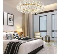 ksxnkhk Lámparas de araña LED de Cristal Transparente, Redondas, para Sala de Estar, Restaurante, Dormitorio, lámpara Colgante, Alambre de Metal Dorado, Bombilla G4 Ajustable, reemplazable