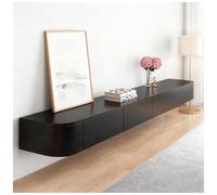 KSYGINXD Mueble De TV, Unidad De TV Flotante, Mueble Bajo para TV De Pie O Colgante, Estantes Flotantes con Cajón, Consola Central De Entretenimiento Moderno(Negro,220x24x20cm)