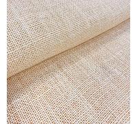 Kt KILOtela - Tela Arpillera por Metro, Saco, Fantasía Brillo Hilo Dorado, Yute, Manualidades, Costura, Ancho 147 cm, Largo a Elección por Metro, Crudo, Hilos Dorados