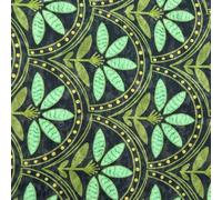 Kt KILOtela - Tela Batista Algodón Estampada Digital, Retal Desecho Post-industrial Moda, Camisa, Blusa, Flores, Geométrico, Verde, 270 x 140 cm, 71667