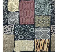 Kt KILOtela - Tela de loneta estampada digital - Half Panamá 100% algodón - Retal de 100 cm largo x 280 cm ancho | Geométrico Animal Print - Marrón, negro ─ 1 metro