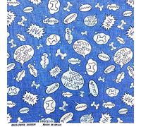 Kt KILOtela - Tela de loneta Estampada - Retal de 100 cm Largo x 280 cm Ancho | Huesos Woof - Azul ─ 1 Metro