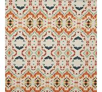 Kt KILOtela - Tela Half Panamá Reciclada, Decoración, Tapizar, Cojines, Algodón, Poliéster (62% GRS), 100 cm Largo x 280 cm Ancho, Geométrico Étnico Alone, Teja ─ 1 Metro