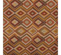 Kt KILOtela - Tela Loneta Estampada, Decoración, Tapizar, Cojines, Cortinas, Colchas, Bolsos, Manteles, 100 cm Largo x 280 cm Ancho, Geométrico Étnico, Tribal, Kilim, Naranja - 1 Metro