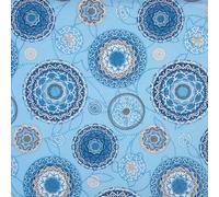 Kt KILOtela - Tela Loneta Estampada, Decoración, Tapizar, Cojines, Cortinas, Colchas, Bolsos, Manteles, Ancho 280 cm, Largo a elección de 50 en 50 cm, Mandalas, Azul