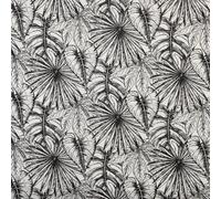 Kt KILOtela - Tela Loneta Estampada, Decoración, Tapizar, Cojines, Cortinas, Colchas, Bolsos, Manteles, Manualidades, 300 cm Largo x 280 cm Ancho, Botánico, Sofia, Negro - 3 Metros