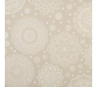 Kt KILOtela - Tela Loneta Estampada, Decoración, Tapizar, Cojines, Cortinas, Colchas, Bolsos, Manteles, Manualidades. Ancho 280 cm, Largo a Elección de 50 en 50 cm, Mandalas, Londres, Beige