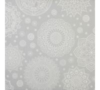 Kt KILOtela - Tela Loneta Estampada, Decoración, Tapizar, Cojines, Cortinas, Colchas, Bolsos, Manteles, Manualidades. Ancho 280 cm, Largo a Elección de 50 en 50 cm, Mandalas, Londres, Gris