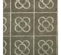 Kt KILOtela - Tela Loneta Estampada, Decoración, Tapizar, Cojines, Cortinas, Colchas, Bolsos, Manteles, Manualidades, 100 cm Largo x 280 cm Ancho, Geométrico, Panot, Flor de Barcelona, Gris ─ 1 Metro