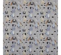 Kt KILOtela - Tela Loneta Estampada, Decoración, Tapizar, Cojines, Cortinas, Colchas, Bolsos, Manteles, Manualidades, 300 cm Largo x 280 cm Ancho, Perros, Azul, Gris, Marrón - 3 Metros