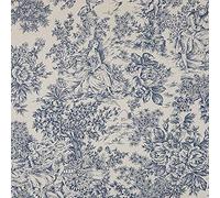 Kt KILOtela - Tela Loneta Estampada, Decoración, Tapizar, Cojines, Manteles, Bolsos, Manualidades, 100 cm Largo x 280 cm Ancho, Romántico, Paisaje, Toile de Jouy, Azul, Crudo ─ 1 Metro