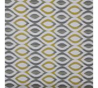 Kt KILOtela - Tela Loneta Estampada Digital, Decoración, Tapizar, Cojines, Cortinas, Bolsos, Manteles, 100 cm Largo x 280 cm Ancho, Geométrico Artemisa, Gris, Amarillo - 1 Metro