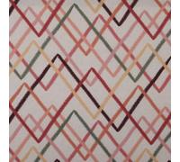 Kt KILOtela Tela Loneta Estampada Digital, Half Panamá Algodón, Decoración, Tapizar, Cojines, Ancho 280 cm, Largo a elección de 50 en 50 cm, Geométrico, Rosa, Granate, Gris