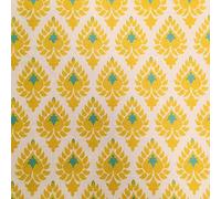 Kt KILOtela - Tela Loneta Estampada Digital, Half Panamá Algodón, Decoración, Tapizar, Cojines, Cortinas, Colchas, Manteles, Ancho 280 cm, Largo a Elección de 50 en 50 cm, Geométrico Étnico, Amarillo