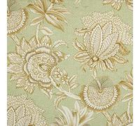 Kt KILOtela - Tela Loneta Estampada Digital, Half Panamá Algodón Orgánico, Standard 100 by Oeko-Tex, 100 cm Largo x 280 cm Ancho | Cartuja, Flores Indianas - Verde ─ 1 Metro