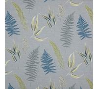 Kt KILOtela - Tela Loneta Estampada Digital, Half Panamá Algodón Orgánico, Standard 100 by Oeko-Tex, Ancho 280 cm, Largo a Elección de 50 en 50 cm | Blumei, Botánico Helechos - Azul