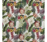 Kt KILOtela - Tela Loneta Estampada Digital, Half Panamá Algodón, Retal de 100 cm Largo x 280 cm Ancho | Paint Frida Tropical - Multicolor ─ 1 Metro