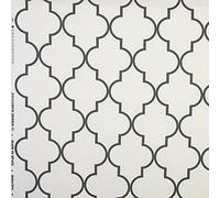 Kt KILOtela - Tela Loneta Estampada Digital, Panamá 240 gr, Decoración, Tapizar, Cojines, Cortinas, Colchas, Manteles, 100 cm Largo x 280 cm Ancho, Geométrico, Silbo, Negro ─ 1 metro