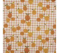 Kt KILOtela - Tela Loneta Estampada Digital, Tapizar, Cojines, Cortinas, Half Panamá Algodón, Retal de 100 cm Largo x 140 cm Ancho | Frutas, Naranjas - Naranja, Verde ─ 1 Metro